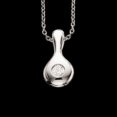 VEDHÆNG SYN.ZIR. SØLV M/KÆDE