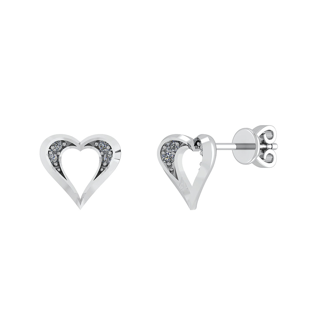 SØLV ØRESTIK HJERTE M.ZIR