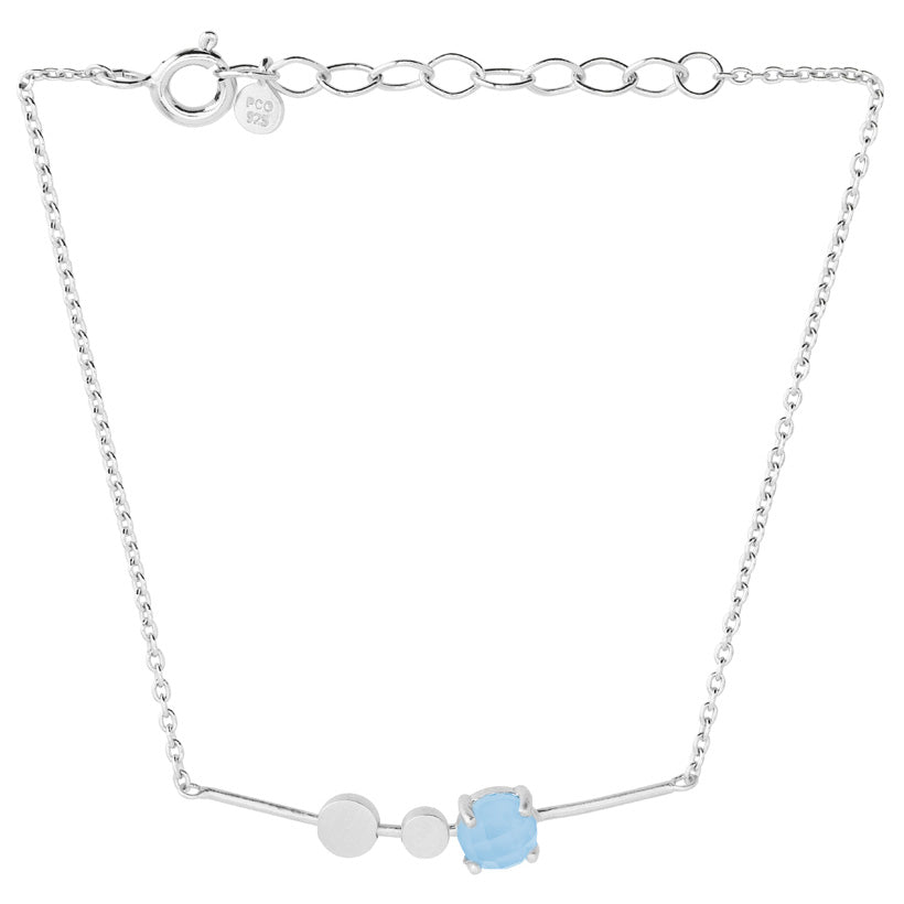 Pernille Corydon, Glacier Armbånd, Blue Milk/Sølv
