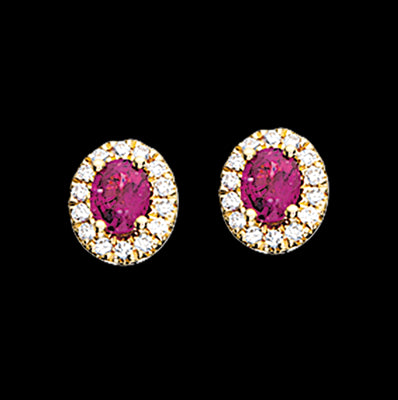 DIANA ØREPYNT ROSET 0,11 H-W/SI-RUBIN 14 KT