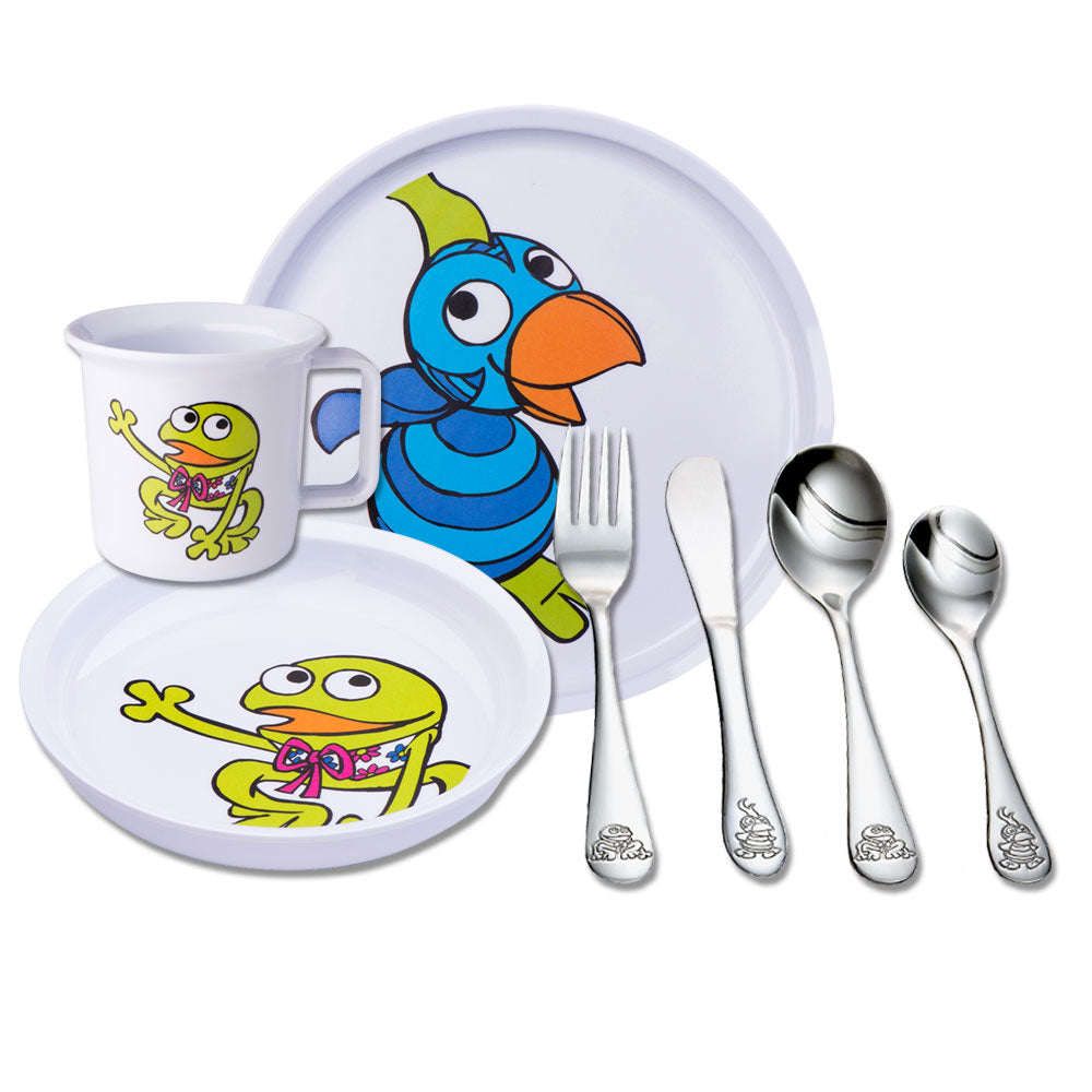 NOA Kids Kaj & Andrea Barnsæt Melamin og Stål 93250100099