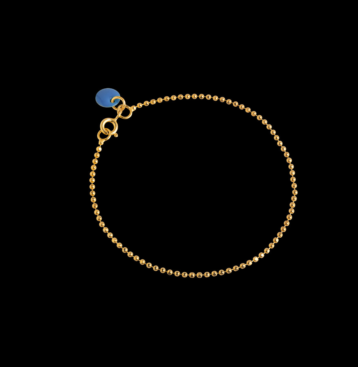 Enamel Ball Chain Icy Blue Armbånd i Forgyldt Sølv