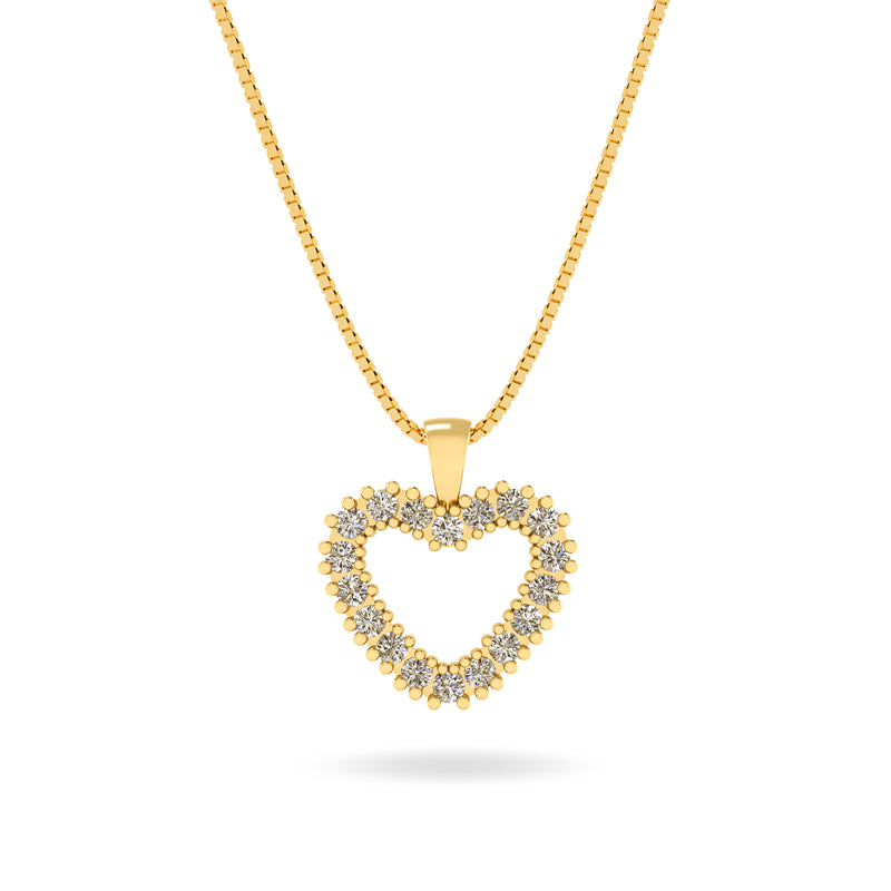 Henrik Ørsnes Design Hjerte 14 Karat Guld Vedhæng med DIAMANTER 0,27 Carat W/SI