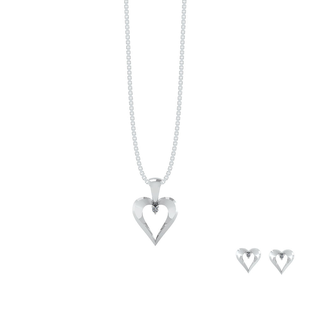 Smykkekæden Hjerte Sterling Sølv Smykkesæt SÆT611