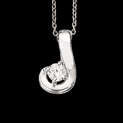 VEDHÆNG SYN. CUBIC ZIR. SØLV M/KÆDE