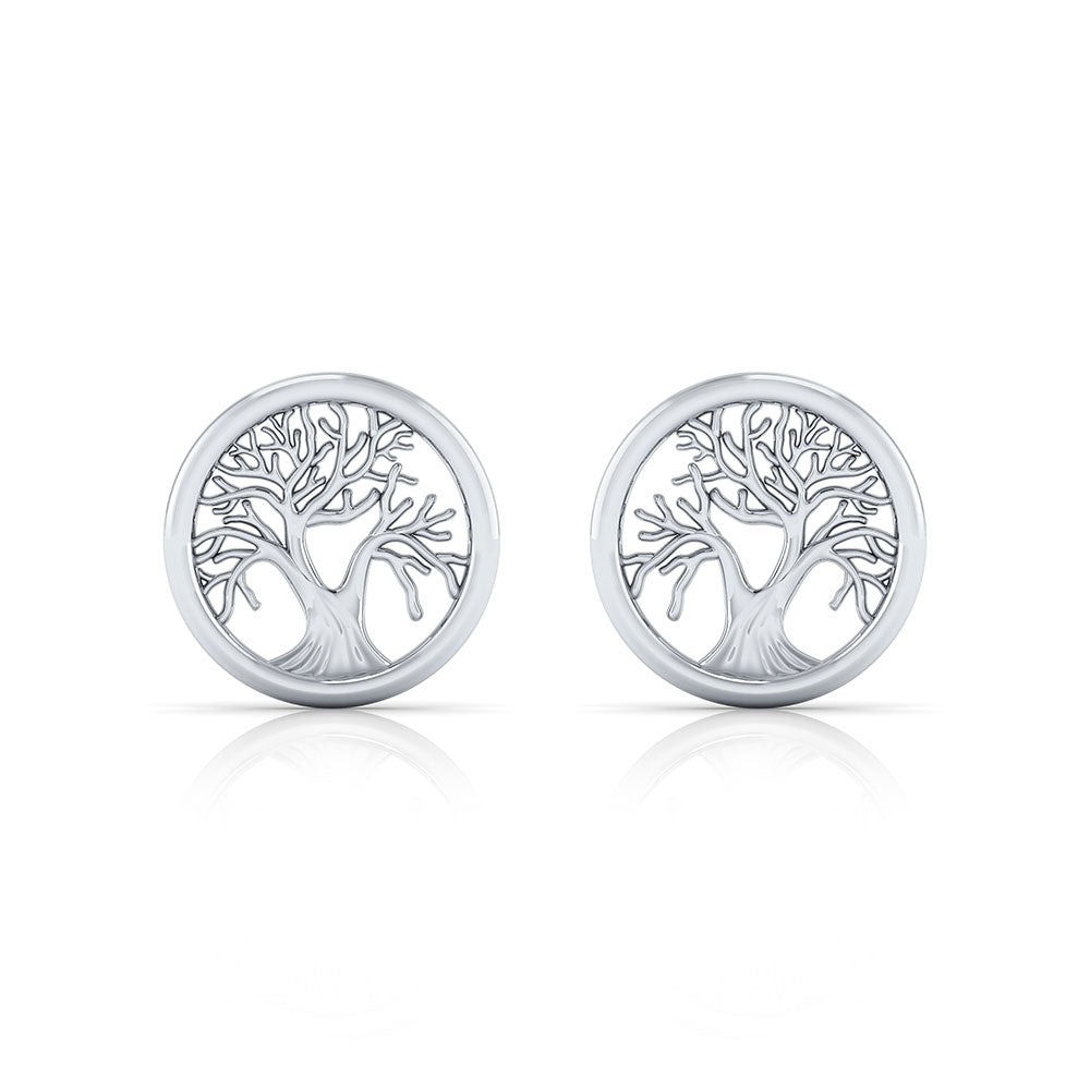 SØLV ØRESTIK LIVETS TRÆ 10MM BLANK