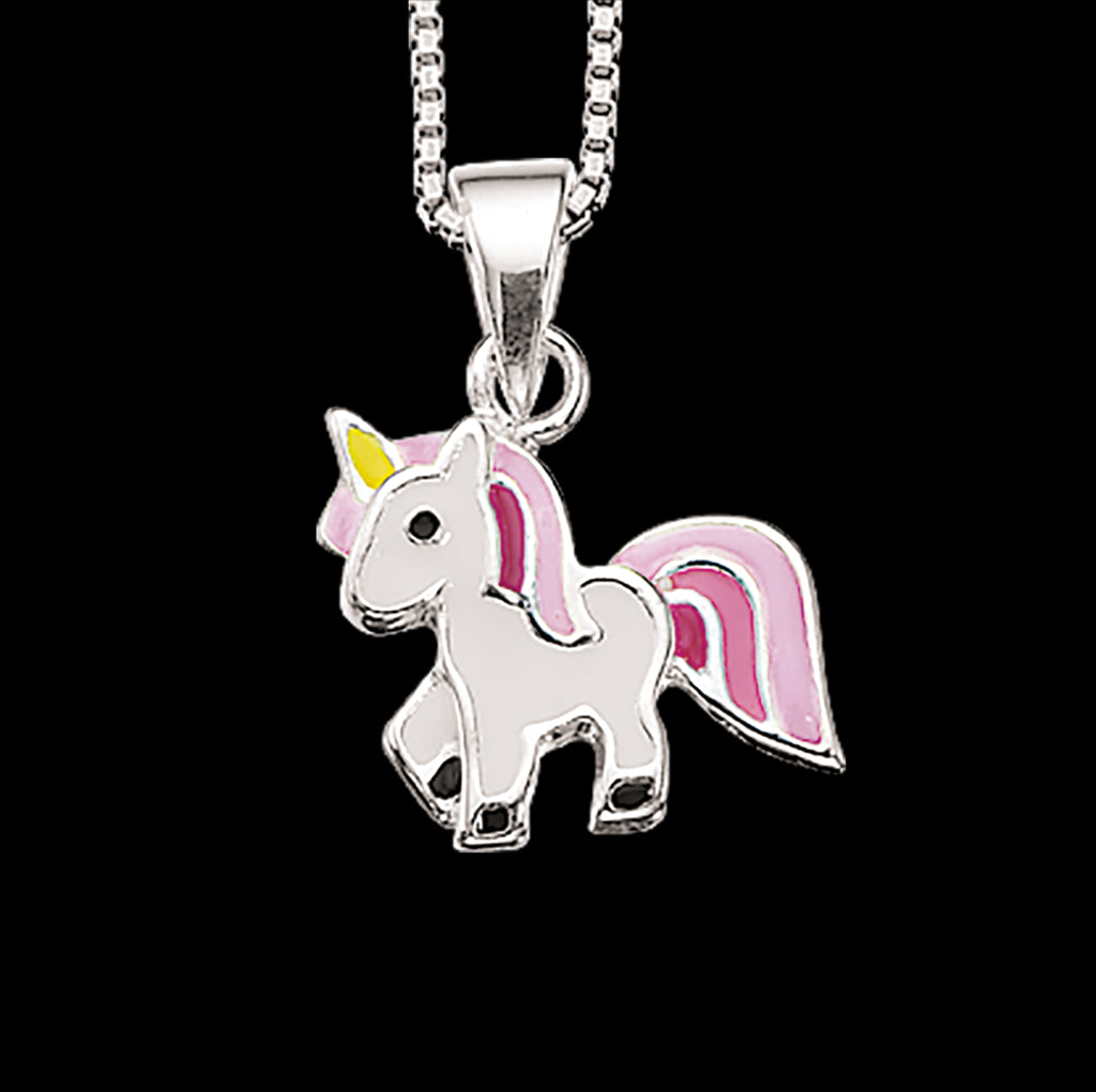 VEDHÆNG ENHJØRNING SØLV M/KÆDE