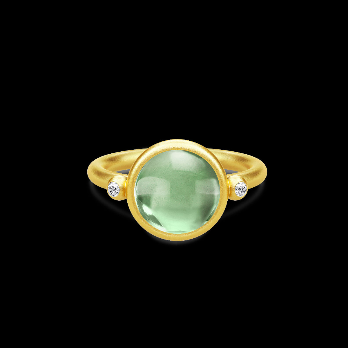 SØLV/FG RING PRIME GRØN KRYSTA