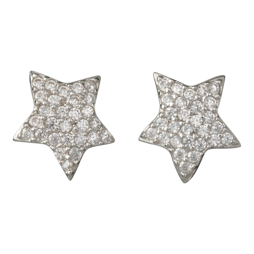 SØLV RHD. ØRESTIKKER STJERNEFORMET MED 1