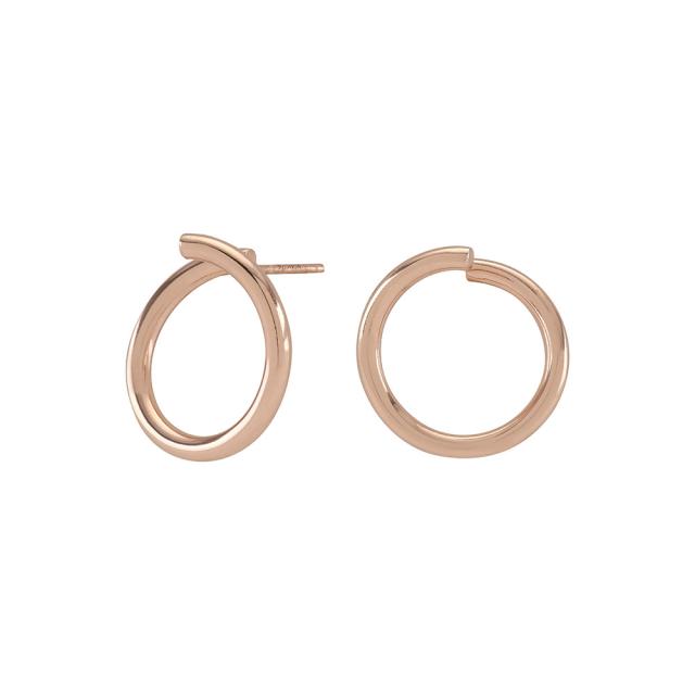 ROSAFORGYLDT SØLV ØRER TWISTED52 PLAIN 1