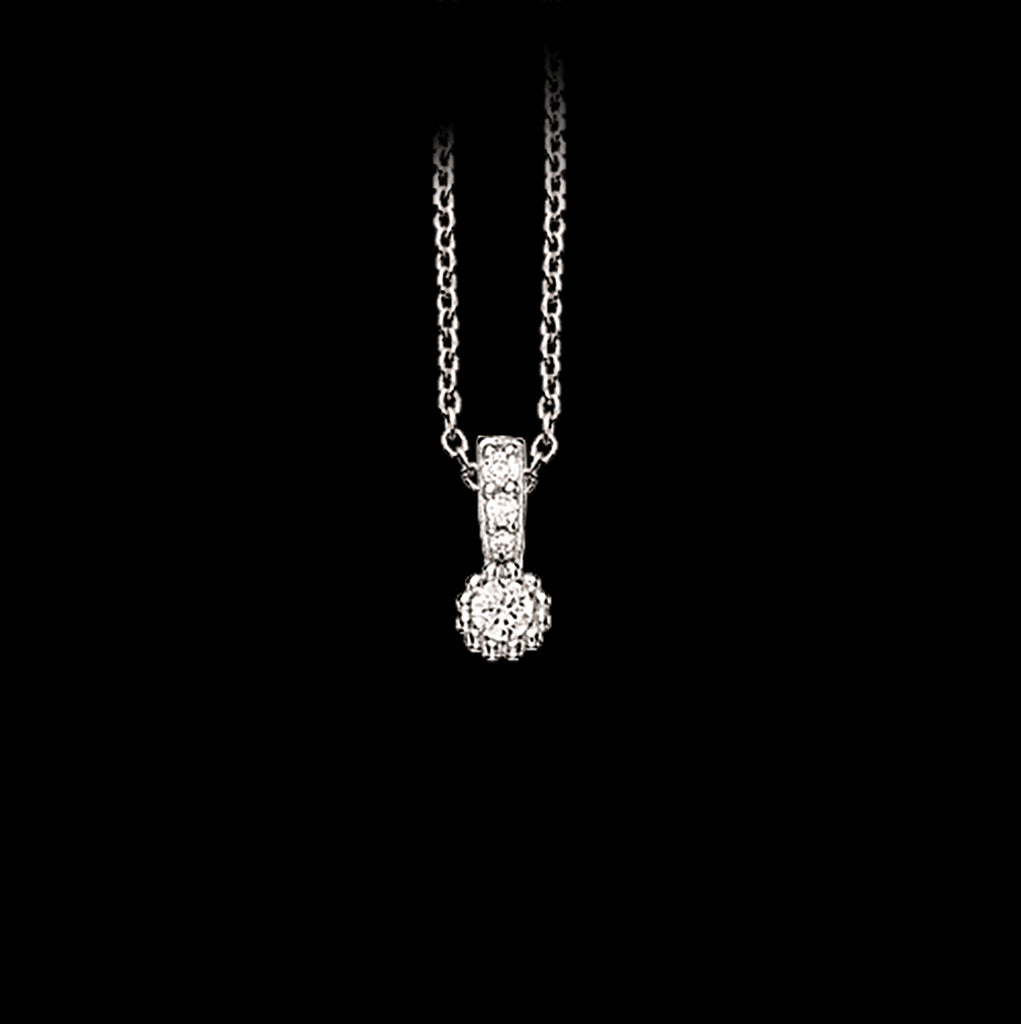 VEDHÆNG SYN. CUBIC ZIR. SØLV RH. M/KÆDE