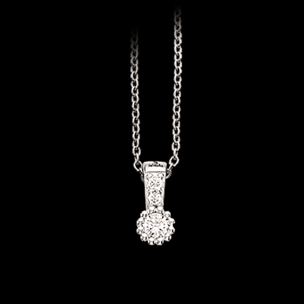 VEDHÆNG SYN.CUBIC ZIR. SØLV RH. M/KÆDE