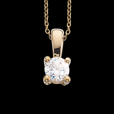 VEDHÆNG SYN.ZIR. STOR 8 KT. M/ SØLVKÆDE