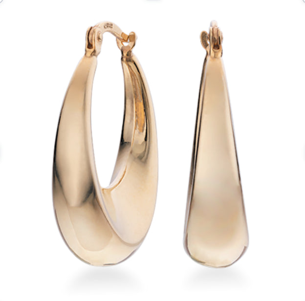 CREOLER OVAL GLAT TRÅD 20X28 MM. SØLV FG.