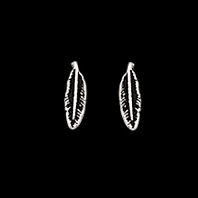 ØREPYNT FJER SØLV OX.