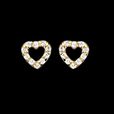 ØREPYNT HJERTE SYN. CUBIC ZIR. 8 KT.