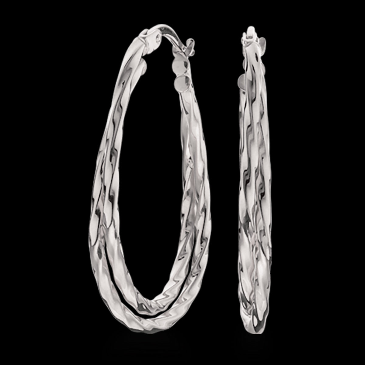 CREOLER OVAL SNOET 21X36 MM. SØLV RH.