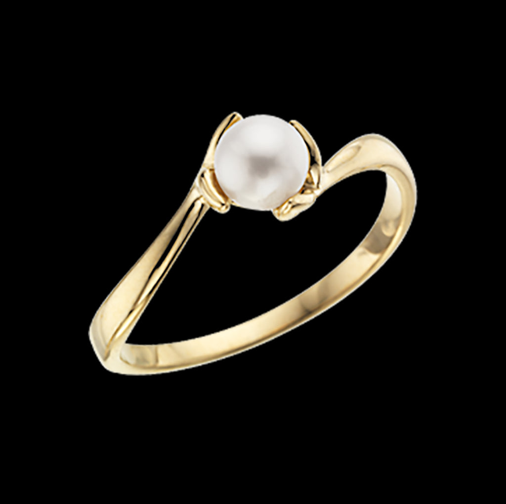 Scrouples Ring i 8 Karat Guld med Ferskvandsperle