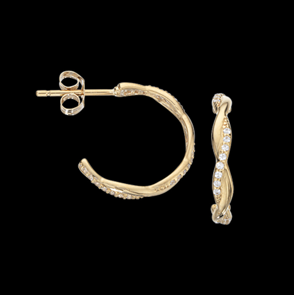 ØREPYNT HALVCREOLER CUBIC ZIR. 8 KT.