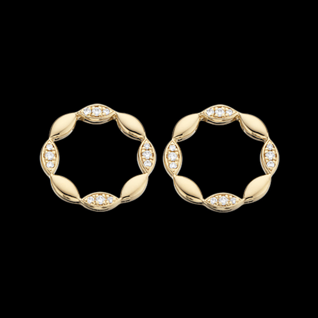 ØREPYNT CIRKEL 0,10 H-W/SI 14 KT.