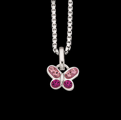 GIRLS VEDHÆNG SOMMERFUGLCUBIC.ZIR.SØLV/KÆDE