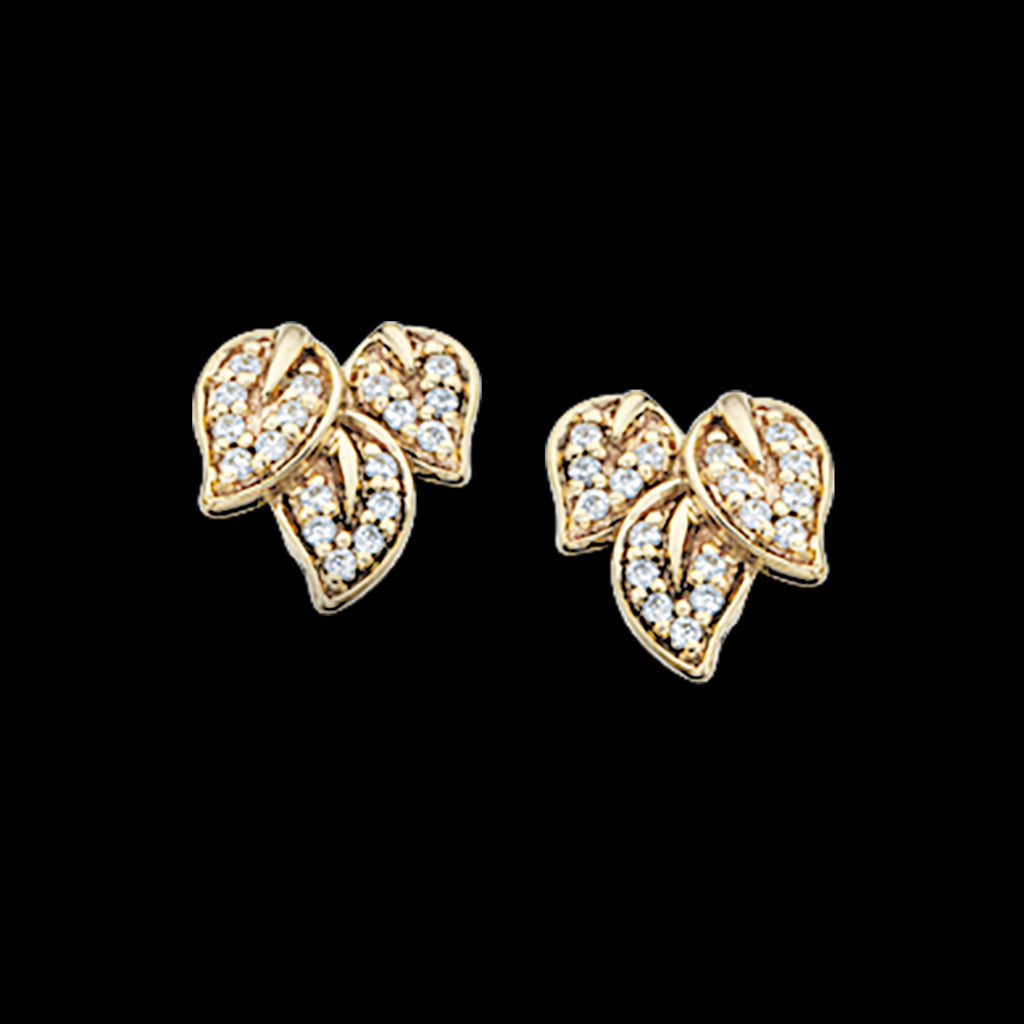 ØREPYNT BLADE CUBIC ZIR. 8 KT.