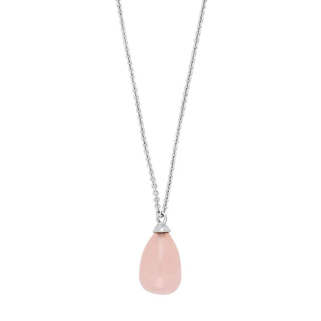 Nordahl Andersen Halskæde i Sterling Sølv med Rosakvarts