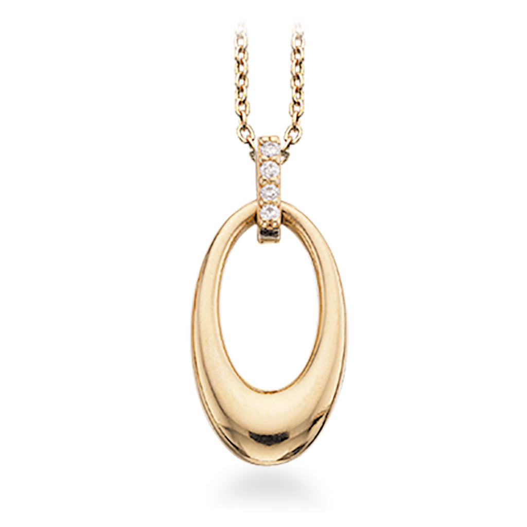 VEDHÆNG CUBIC ZIR. 8 KT. M/SØLVKÆDE