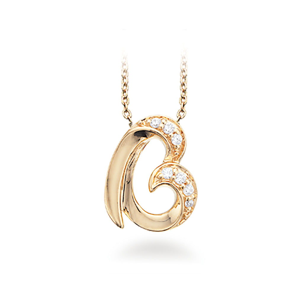 VEDHÆNG HJERTE CUBIC ZIR. 8 KT. M/SØLVKÆDE