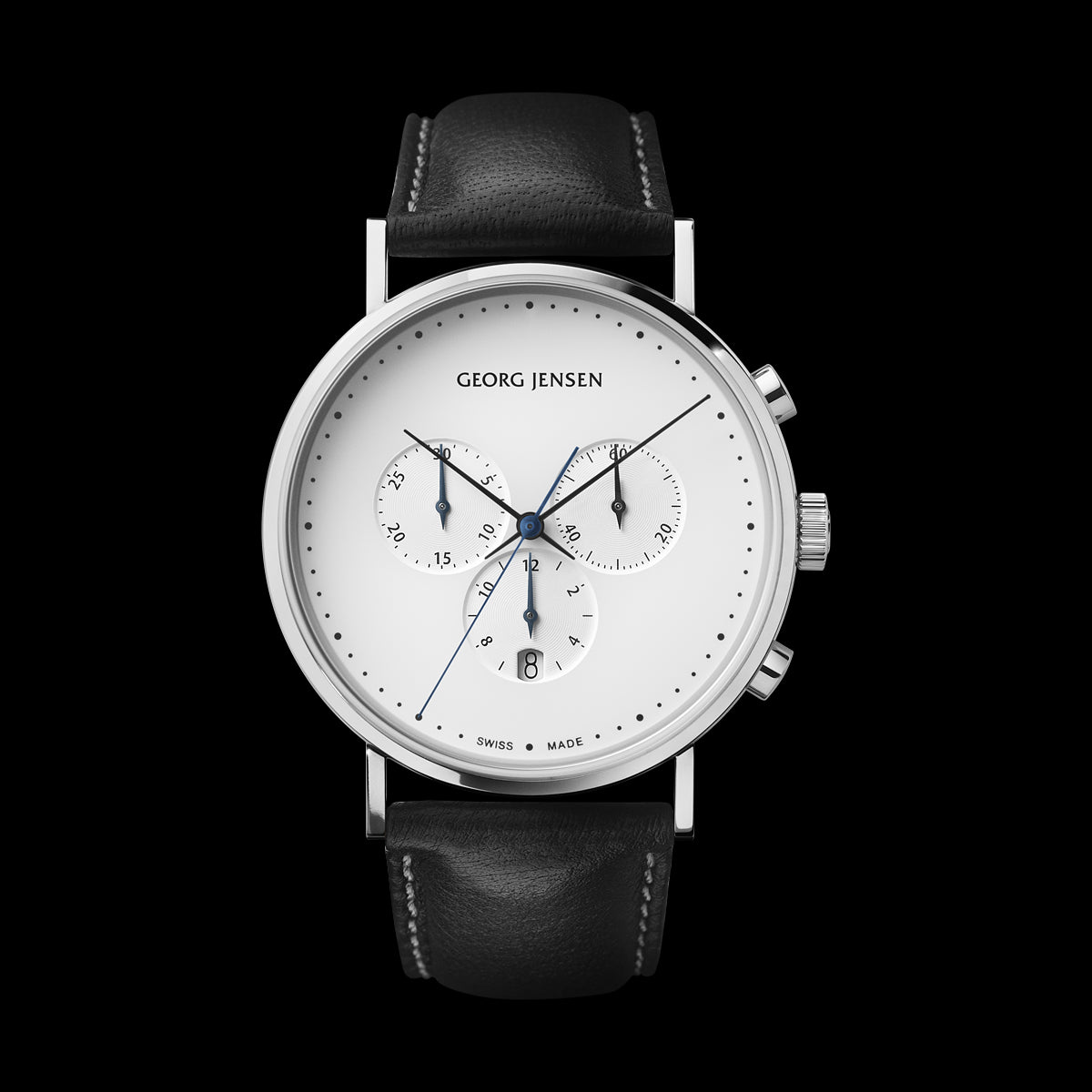 HK317 41MM CHRONO QUARTZ, WHITE DIAL, BLACK CALF STRAP