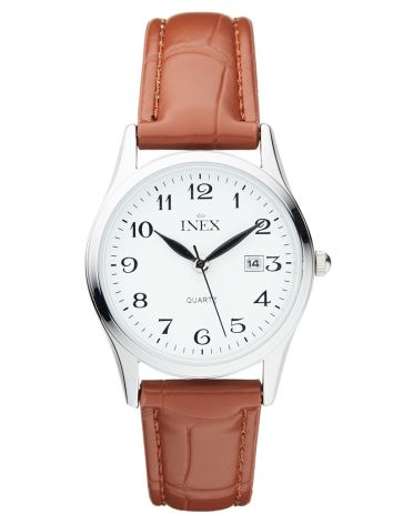 INEX DAME STÅL M/BRUN REM