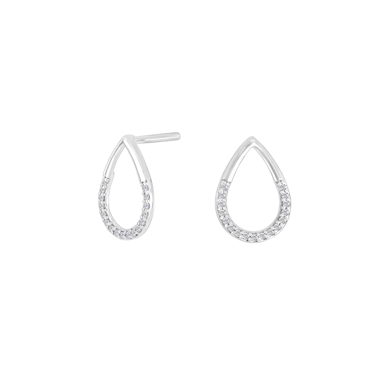 14KT. HVIDGULDSØRESTIKKER M/DIA.0.06CTW/SI