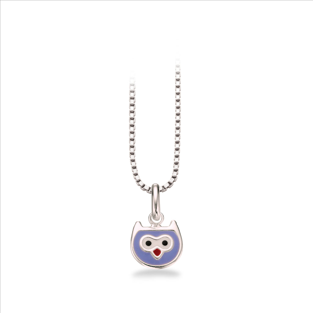 GIRLS VEDHÆNG LILLA UGLE SØLV M/KÆDE