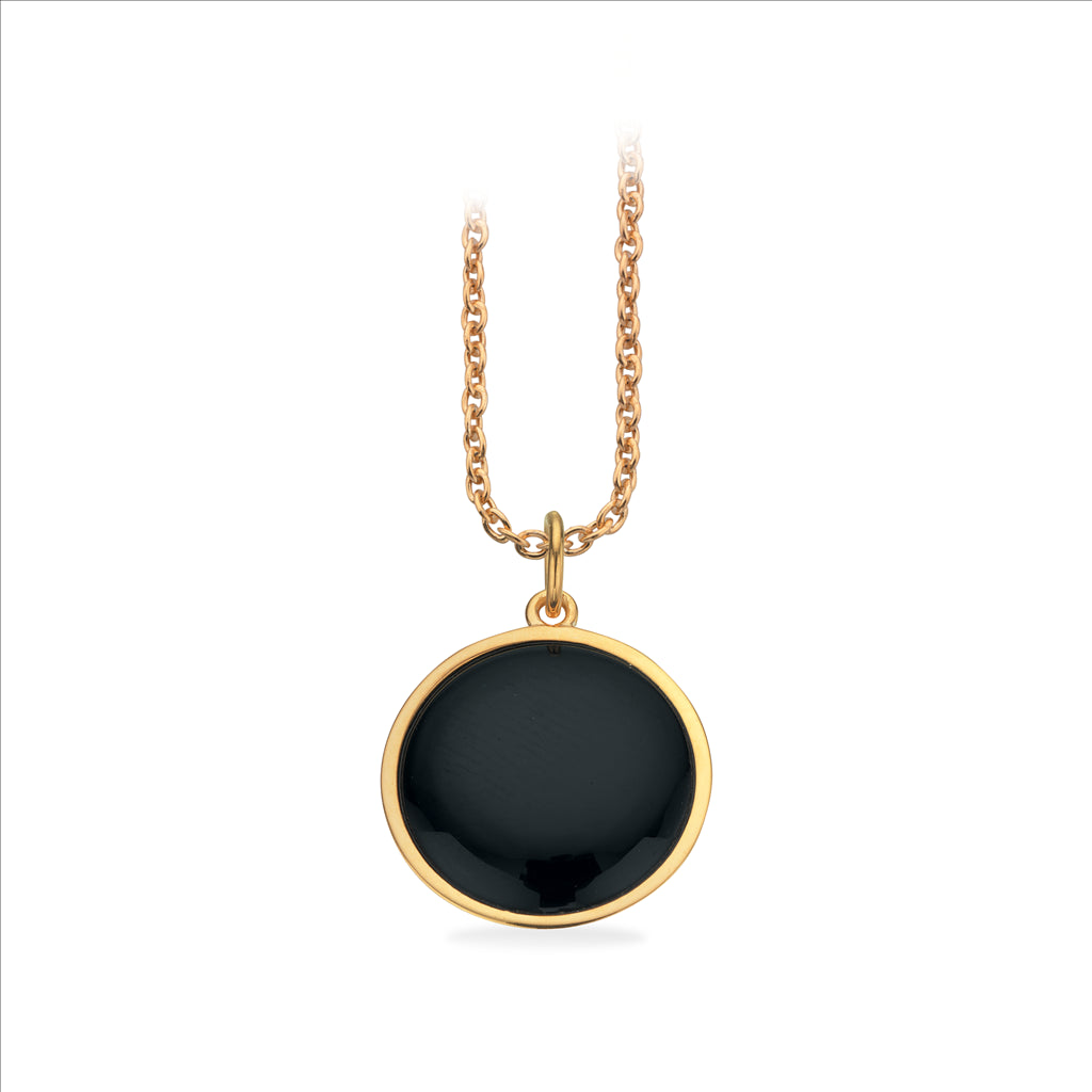 VEDHÆNG HERRE ONYX SØLV FG. M/KÆDE