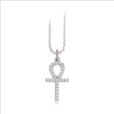 SOHO VEDHÆNG NØGLE CUBIC ZIR. SØLV PT. M/KÆDE