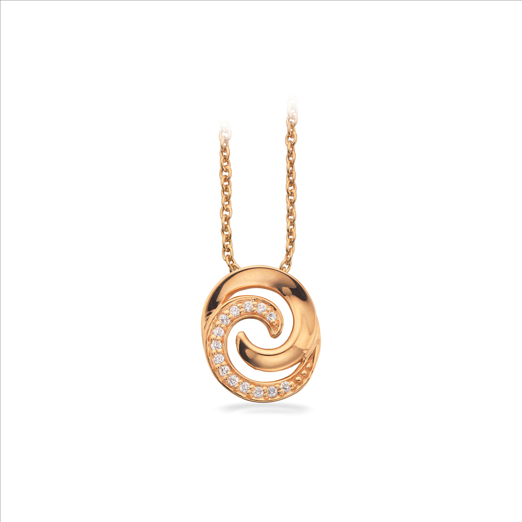 VEDHÆNG CUBIC ZIR. 8 KT. M/SØLVKÆDE