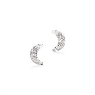 ØRERINGE MÅNE CUBIC ZIR. SØLV