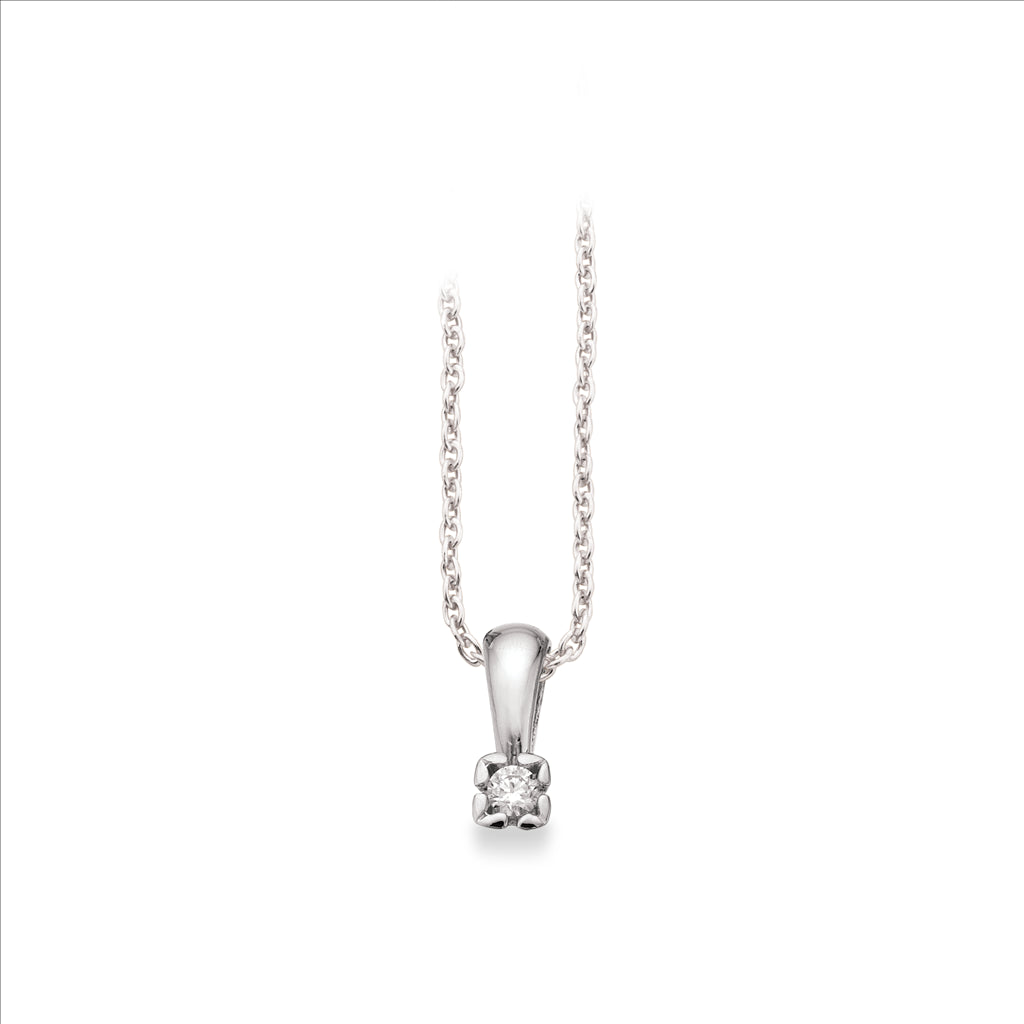 VEDHÆNG CUBIC ZIR. SØLV PT. M/KÆDE
