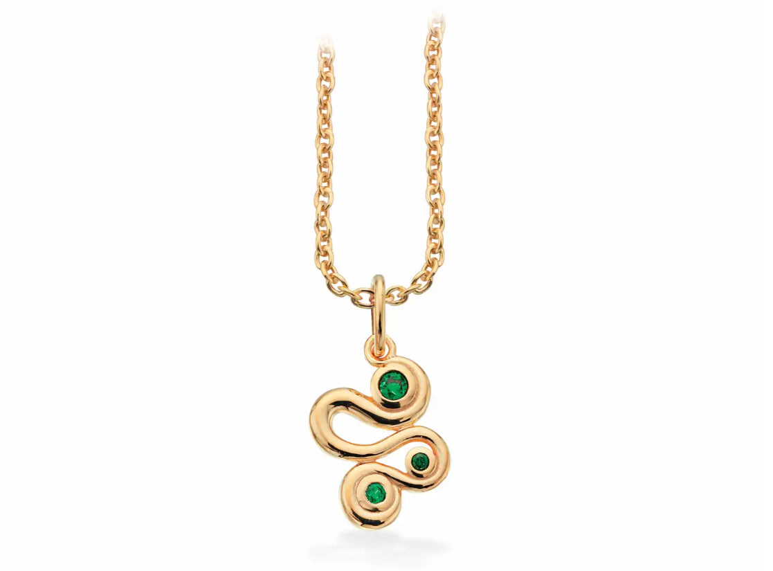 VEDHÆNG GRØN CUBIC ZIR.SØLV FG.M/KÆDE