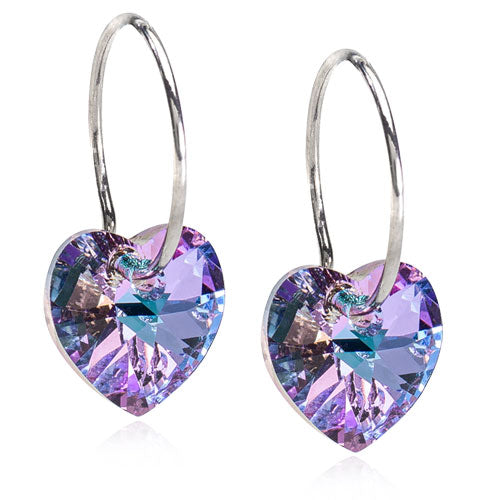 NT EAR RING 14 MM, HEART 10 MM, LILAC