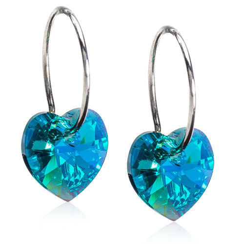 NT EAR RING 14 MM, HEART 10 MM, TURQUOISE