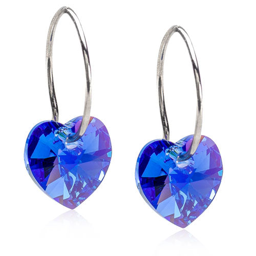 NT EAR RING 14 MM, HEART 10 MM, SAPPHIRE