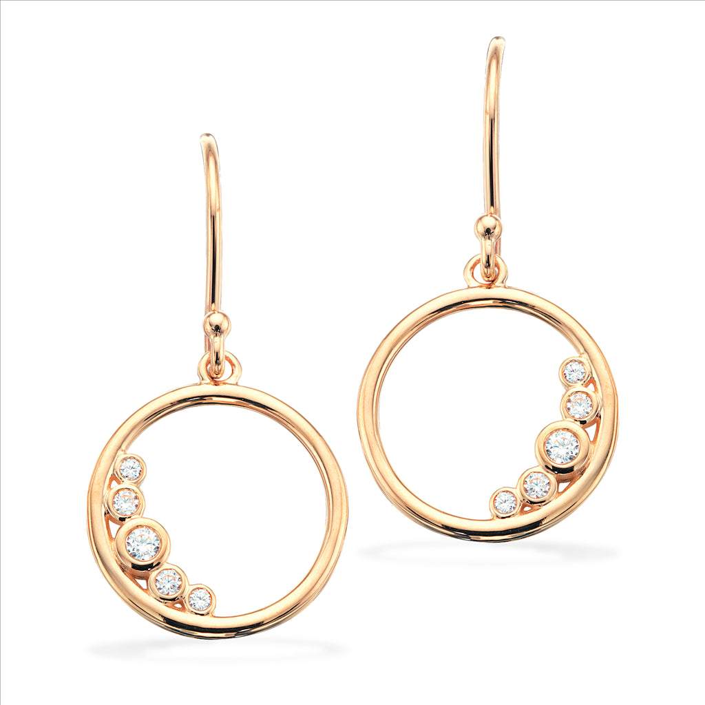 ØREBØJLER CIRKEL CUBIC ZIR. 8 KT.