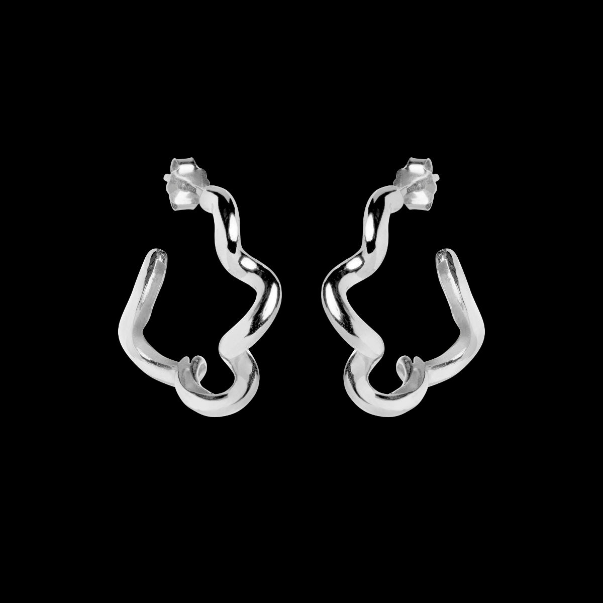 Curly Hoops Sterling Sølv Øreringe fra Enamel E312S