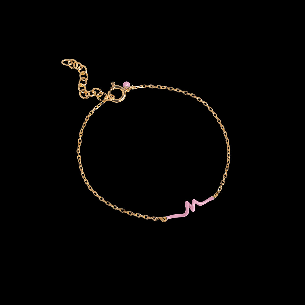 Enamel Twist Light Pink Armbånd i Forgyldt Sølv med Emalje