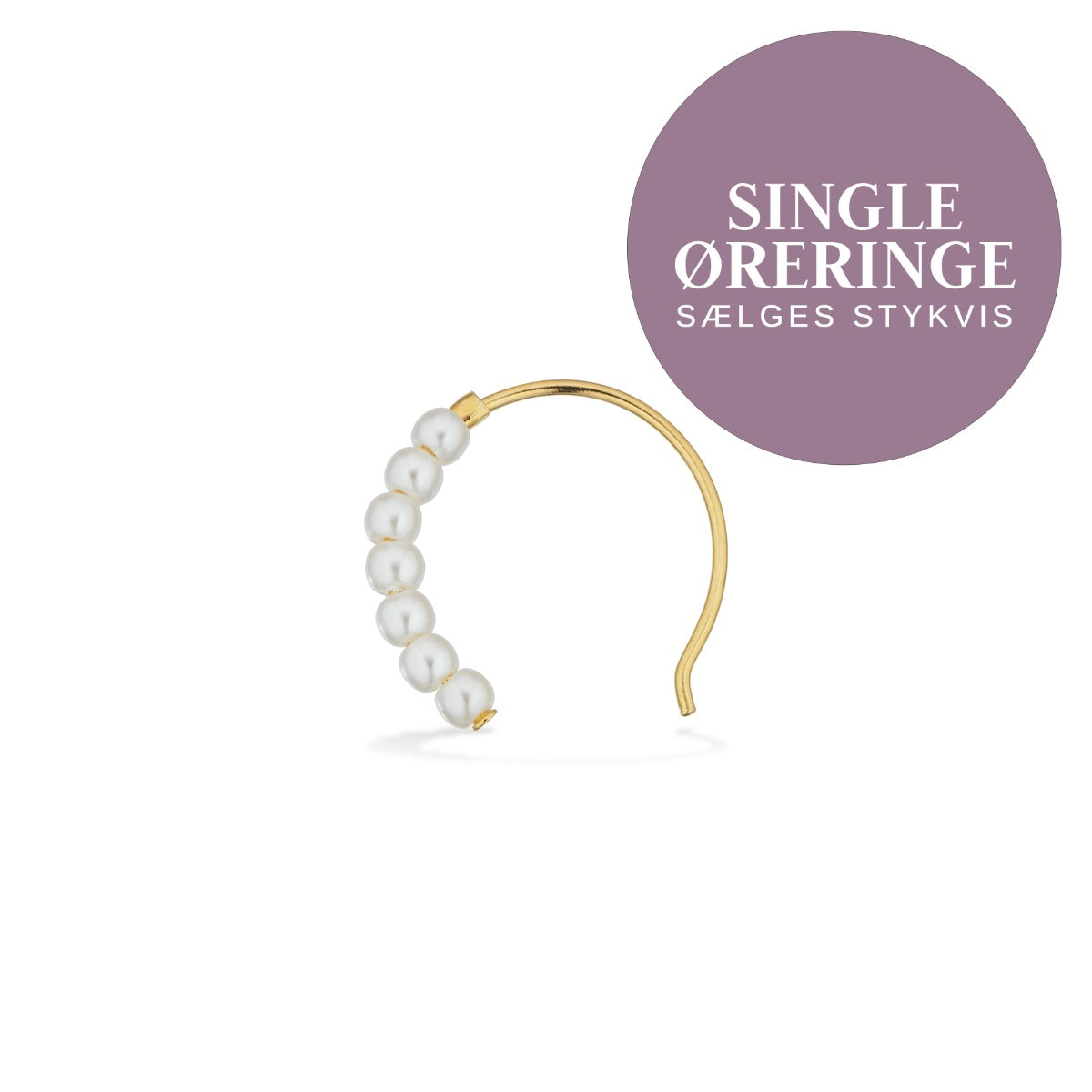 SINGLES ØREBØJLE PERLE SØLV FG.