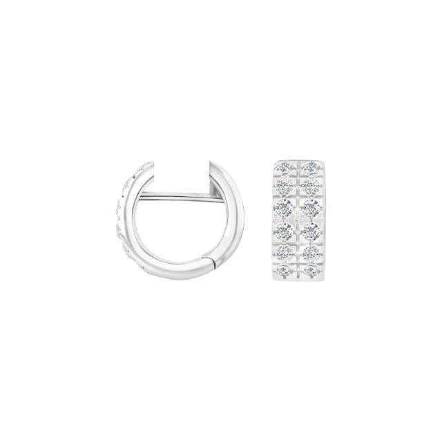 RHOD. SØLV SYSTEM-CREOLER M/CZ DITA 13X5,5MM