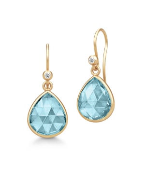 SØLV ØREBØJLE LEA FORG. AQUA BLUE