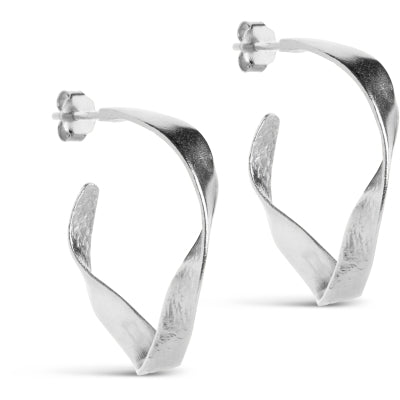 Scarlet Hoops Mini Sterling Sølv Øreringe fra Enamel