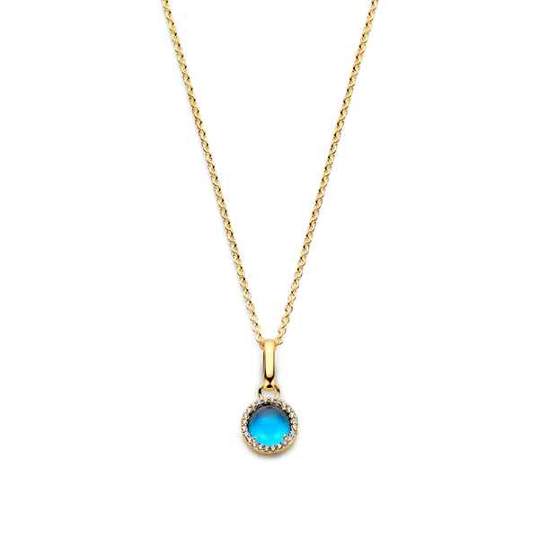 Euphoria Forgyldt Sølv Halskæde fra Spirit Icons med Blå Agat